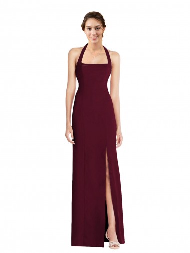 Tie Halter Open Back Trumpet Bridesmaid Dress / Prom Dress