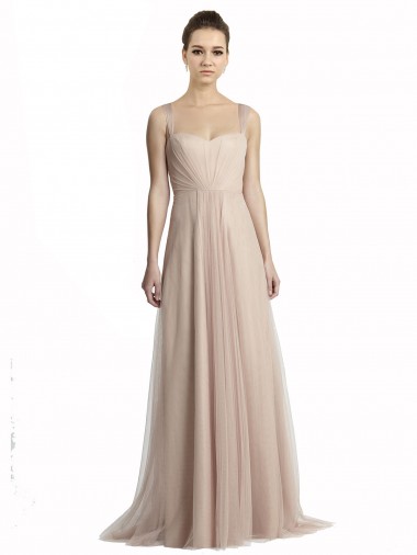 Sweetheart A-Line Tulle Draped Bridesmaid Dress
