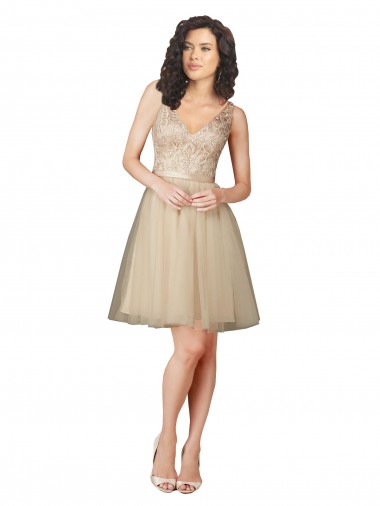 Tulle Bridesmaid Dress with Embroidery and Beading