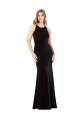Vintage Velvet High Neck Formal Bridesmaid Dress / Prom Dress with Strappy Back